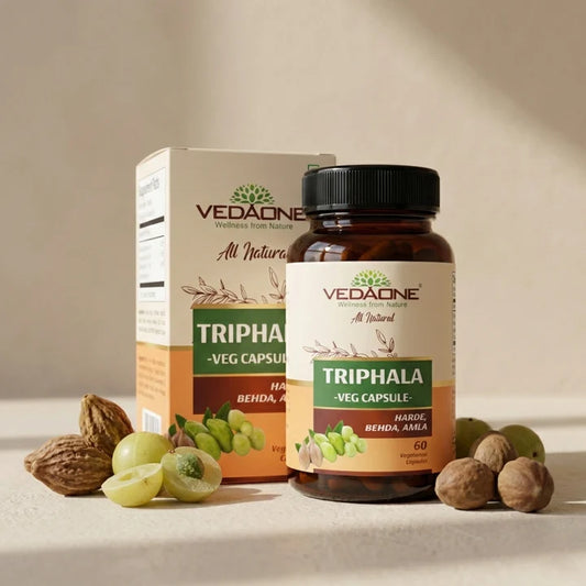 Vedaone Triphala Capsules 60 Capsules – Herbal Triphala Supplement with Haritaki, Amla & Baheda for Daily Wellness